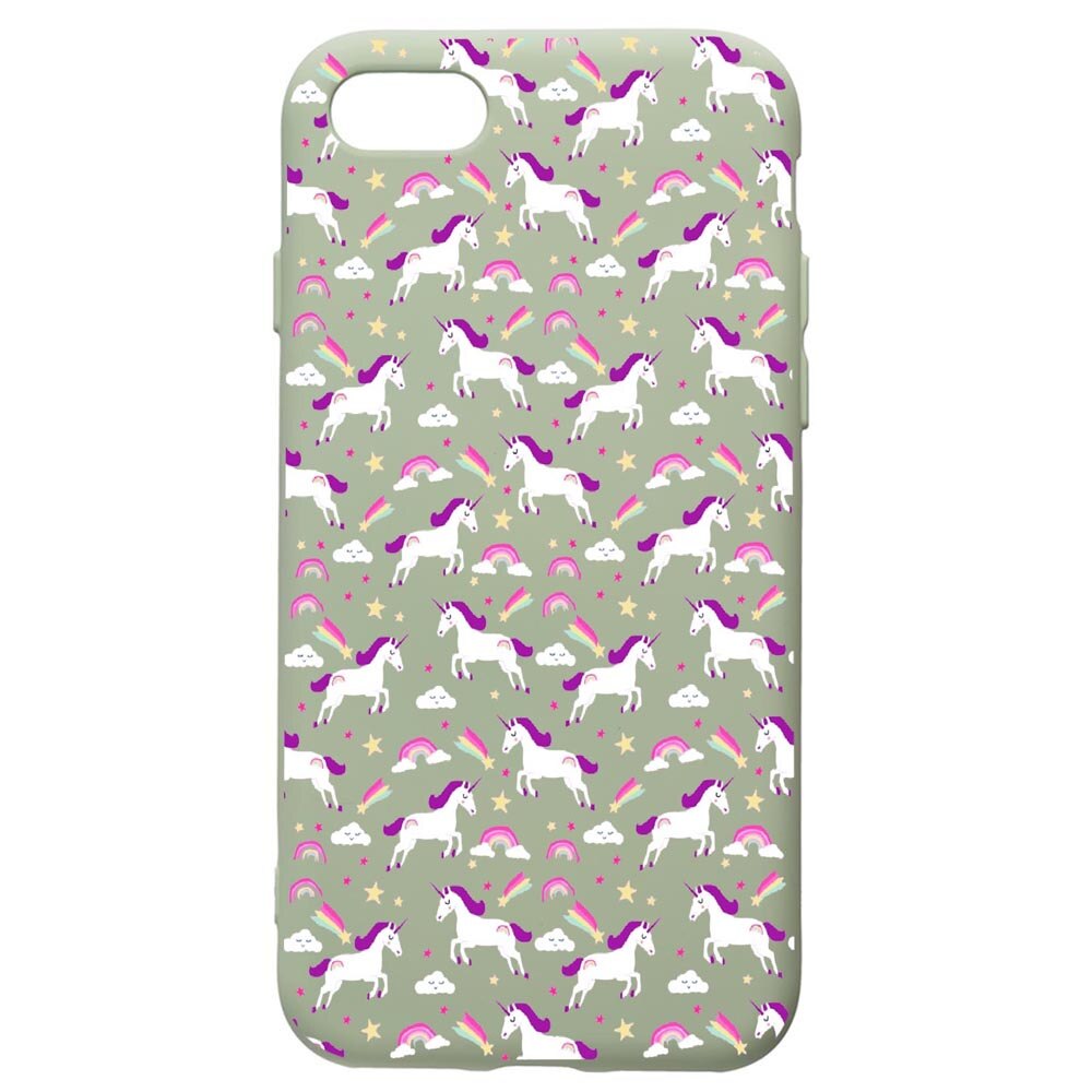 Husa de protectie Apple iPhone SE 2 / iPhone 8 / iPhone 7, Unicorn, silicon, cu interiorul din material textil, protectie camera, Beryl, PGR520