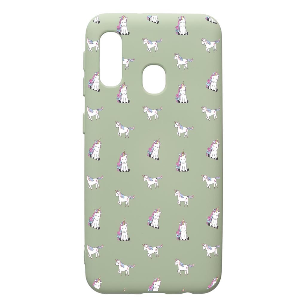 Husa de protectie Samsung Galaxy A20e, Unicorn, silicon, cu interiorul din material textil, protectie camera, Beryl, PGR522
