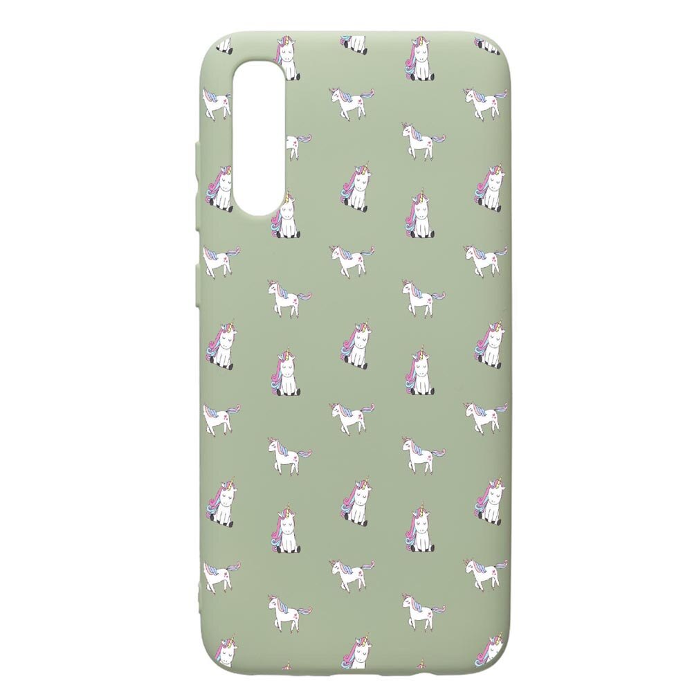 Husa de protectie Samsung Galaxy A70, Unicorn, silicon, cu interiorul din material textil, protectie camera, Beryl, PGR522