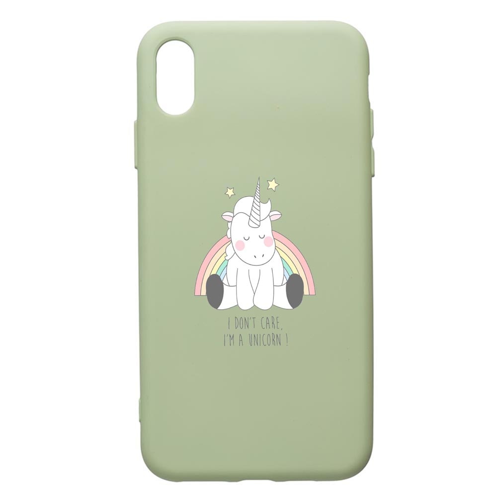 Husa de protectie Huawei Y6 2019, Unicorn - I Don't Care, silicon, cu interiorul din material textil, protectie camera, Beryl, PGR524