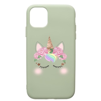 Husa de protectie Apple iPhone 11, Unicorn, silicon, cu interiorul din material textil, protectie camera, Beryl, PGR525 Husa de protectie Apple iPhone 11, Unicorn, silicon, cu interiorul din material textil, protectie camera, Beryl, PGR525