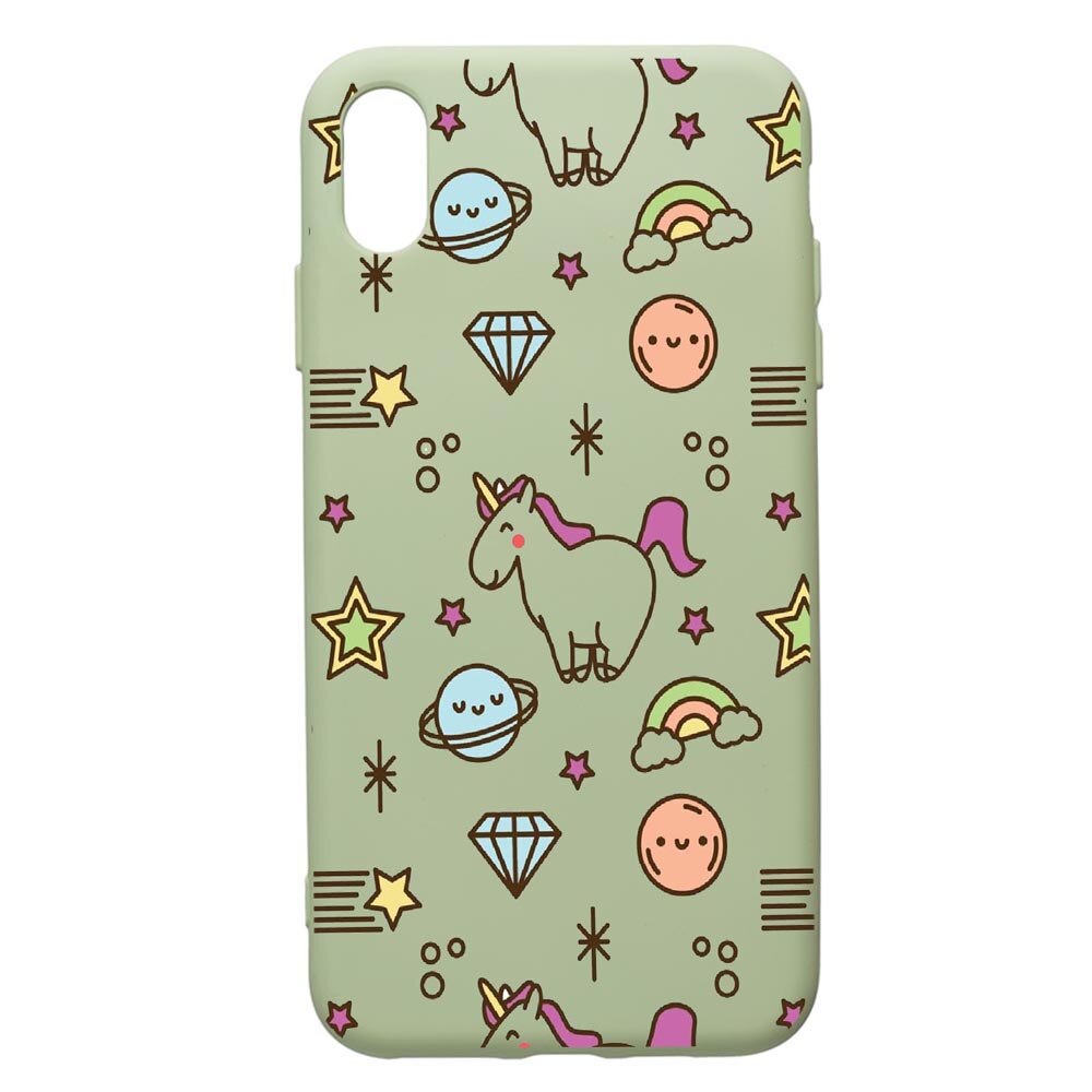 Husa de protectie Apple iPhone XS Max, Unicorn - Universe, silicon, cu interiorul din material textil, protectie camera, Beryl, PGR526
