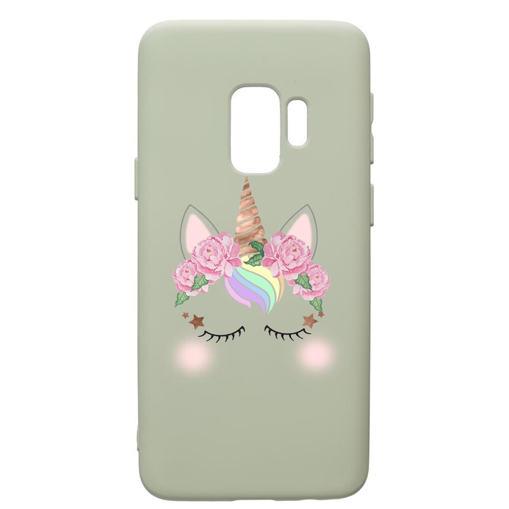 Husa de protectie Samsung Galaxy S9, Unicorn, silicon, cu interiorul din material textil, protectie camera, Beryl, PGR525