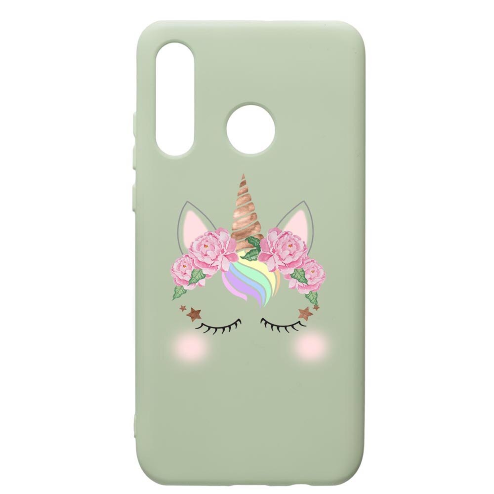 Husa de protectie Huawei P40 Lite E / Y7p, Unicorn, silicon, cu interiorul din material textil, protectie camera, Beryl, PGR525