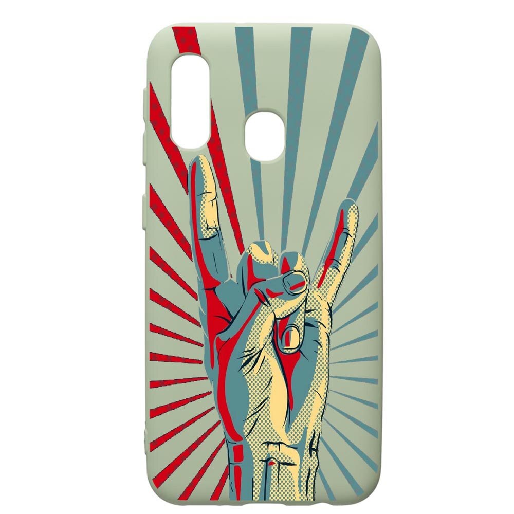 Husa de protectie Samsung Galaxy A40, Rock, silicon, cu interiorul din material textil, protectie camera, Beryl, PGR530