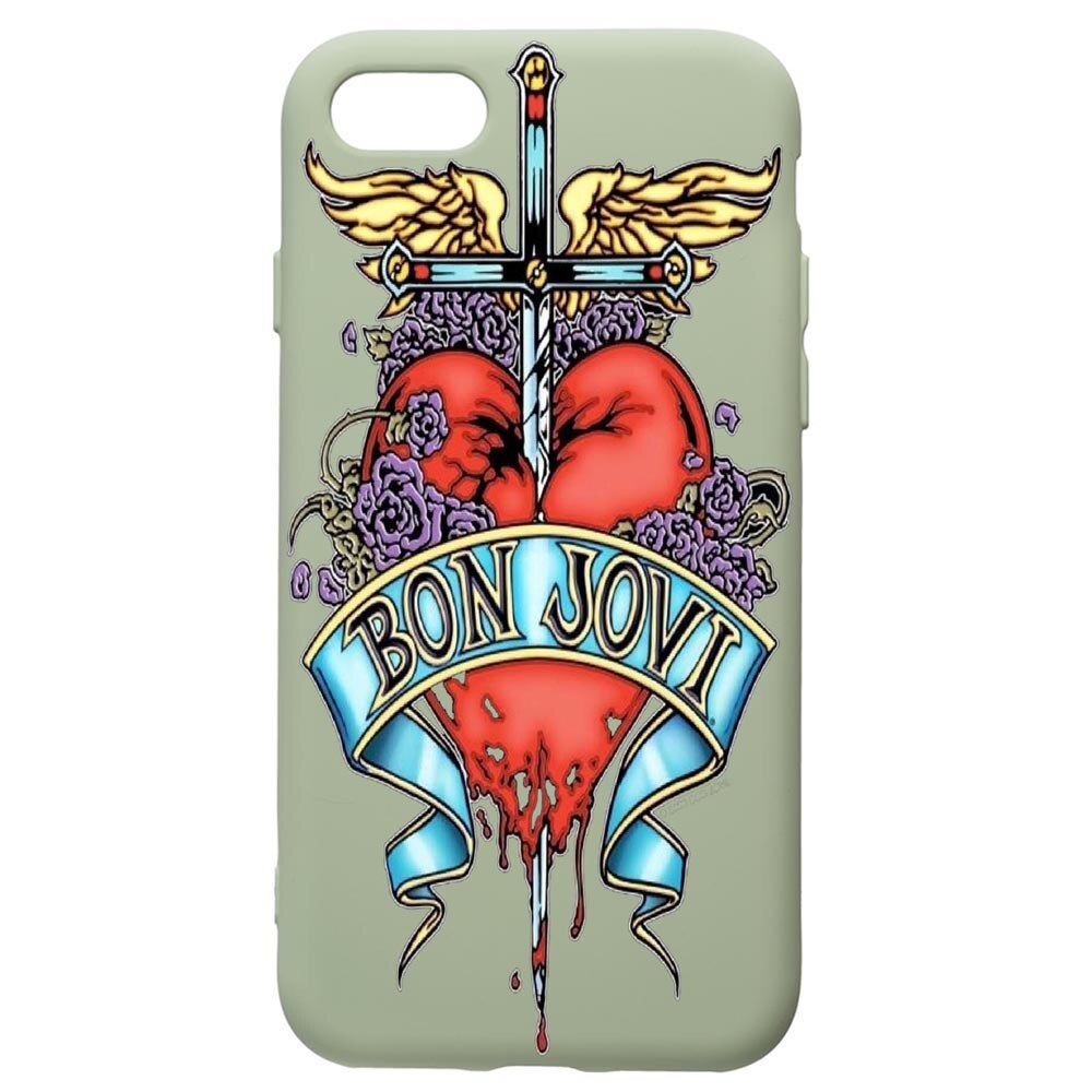 Husa de protectie Apple iPhone SE 2 / iPhone 8 / iPhone 7, Bon Jovi, silicon, cu interiorul din material textil, protectie camera, Beryl, PGR533