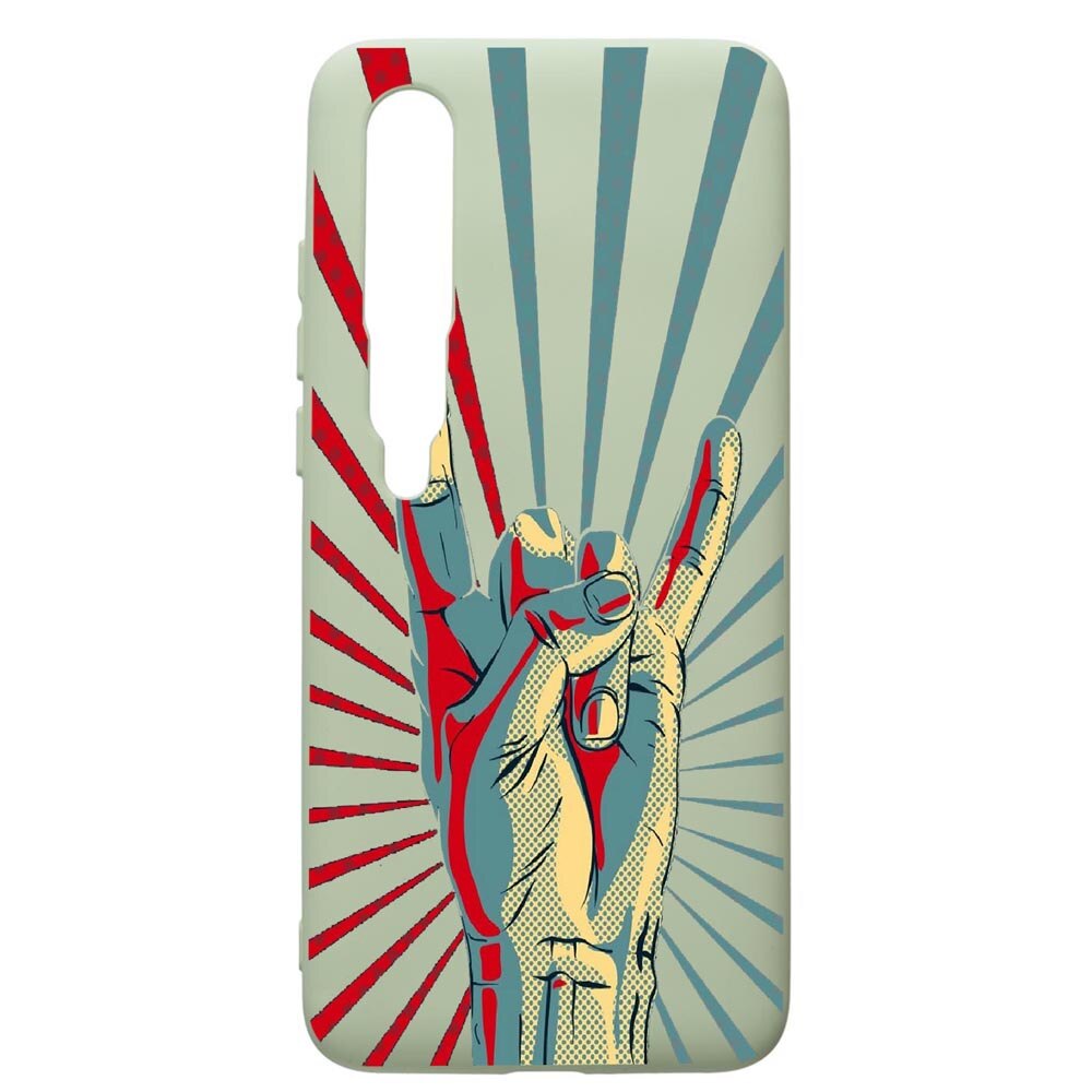 Husa de protectie Xiaomi Mi 10 / Mi 10 Pro, Rock, silicon, cu interiorul din material textil, protectie camera, Beryl, PGR530