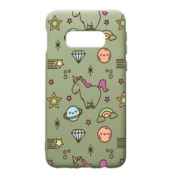 Husa de protectie Samsung Galaxy S10, Unicorn - Universe, silicon, cu interiorul din material textil, protectie camera, Beryl, PGR526 Husa de protectie Samsung Galaxy S10, Unicorn - Universe, silicon, cu interiorul din material textil, protectie camera, Beryl, PGR526