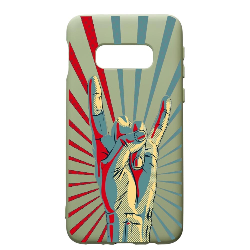 Husa de protectie Samsung Galaxy S10E, Rock, silicon, cu interiorul din material textil, protectie camera, Beryl, PGR530