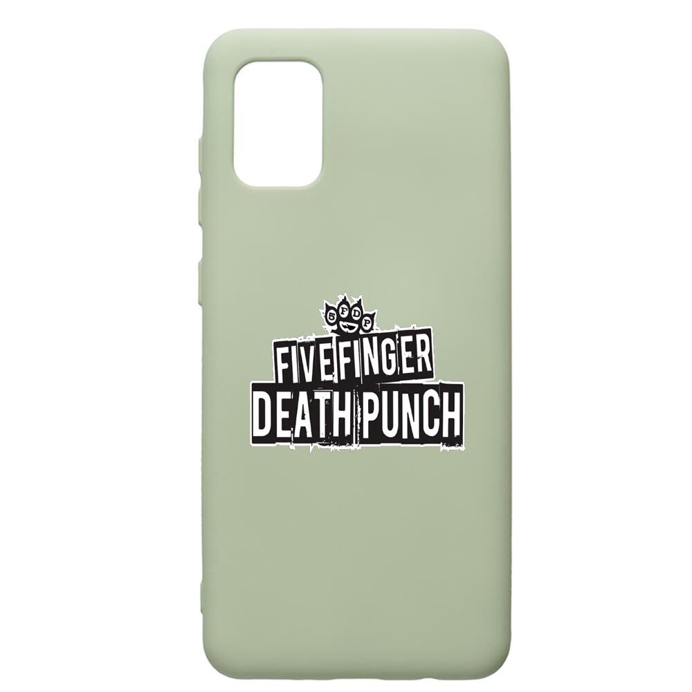 Husa de protectie Samsung Galaxy A71, Five Finger Death Punch, silicon, cu interiorul din material textil, protectie camera, Beryl, PGR536