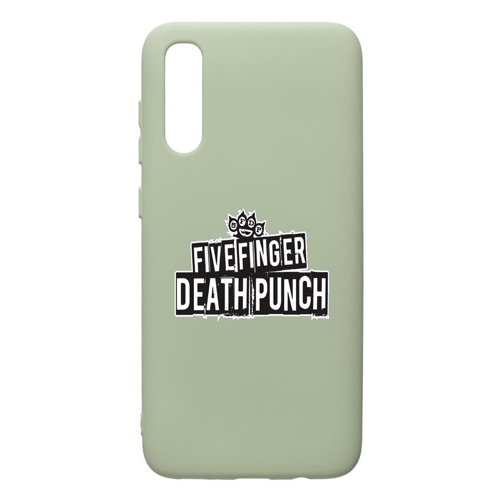 Husa de protectie Samsung Galaxy A70, Five Finger Death Punch, silicon, cu interiorul din material textil, protectie camera, Beryl, PGR536