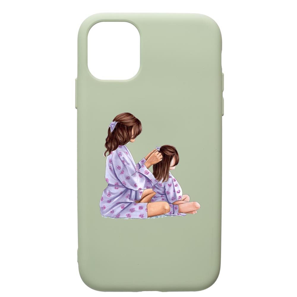 Husa de protectie Apple iPhone 12 Pro Max, Mommy's Girl, silicon, cu interiorul din material textil, protectie camera, Beryl, PGR553