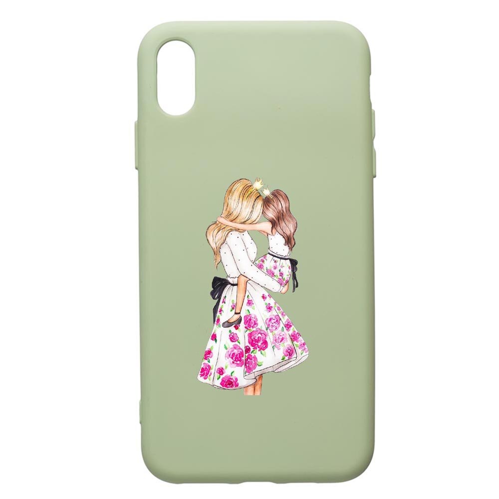 Husa de protectie Apple iPhone XR, Mommy's Girl, silicon, cu interiorul din material textil, protectie camera, Beryl, PGR554