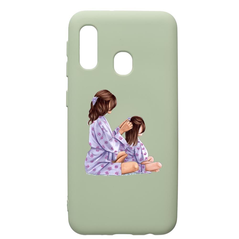 Husa de protectie Samsung Galaxy A40, Mommy's Girl, silicon, cu interiorul din material textil, protectie camera, Beryl, PGR553