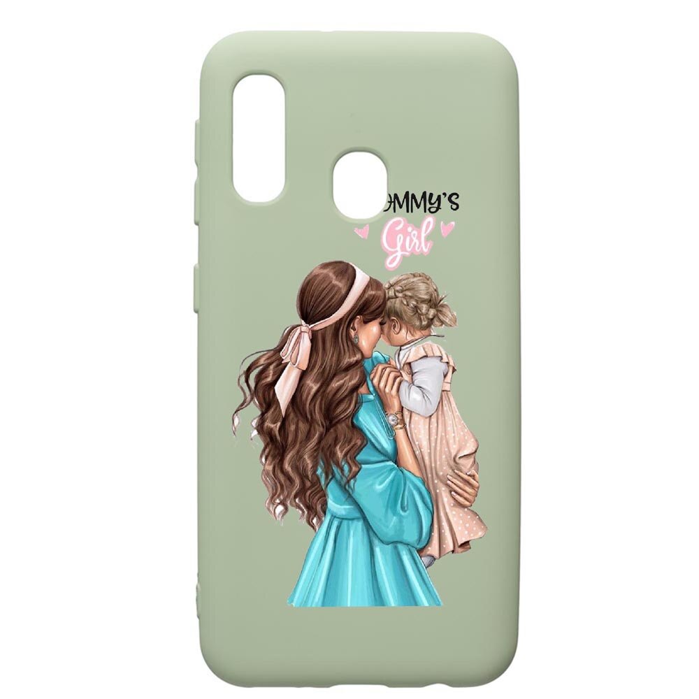 Husa de protectie Samsung Galaxy A20e, Mommy's Girl, silicon, cu interiorul din material textil, protectie camera, Beryl, PGR555