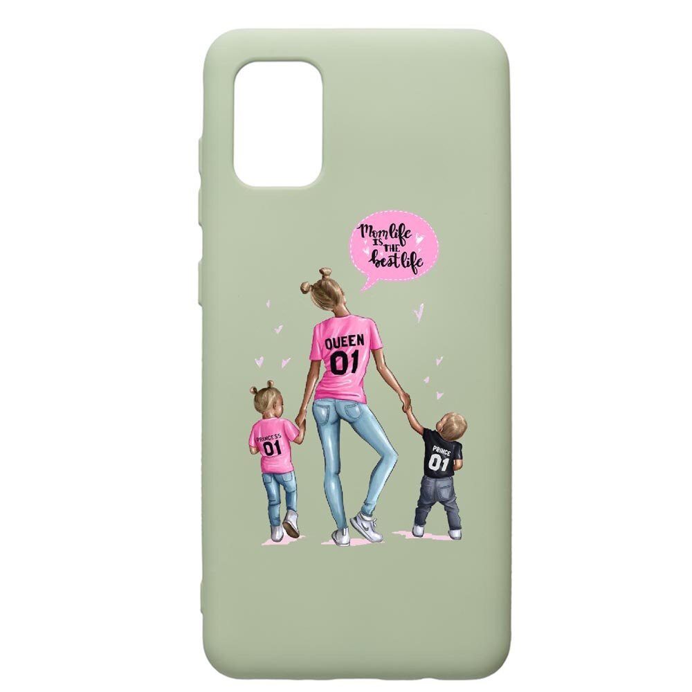 Husa de protectie Samsung Galaxy A71, Mom Life, silicon, cu interiorul din material textil, protectie camera, Beryl, PGR557