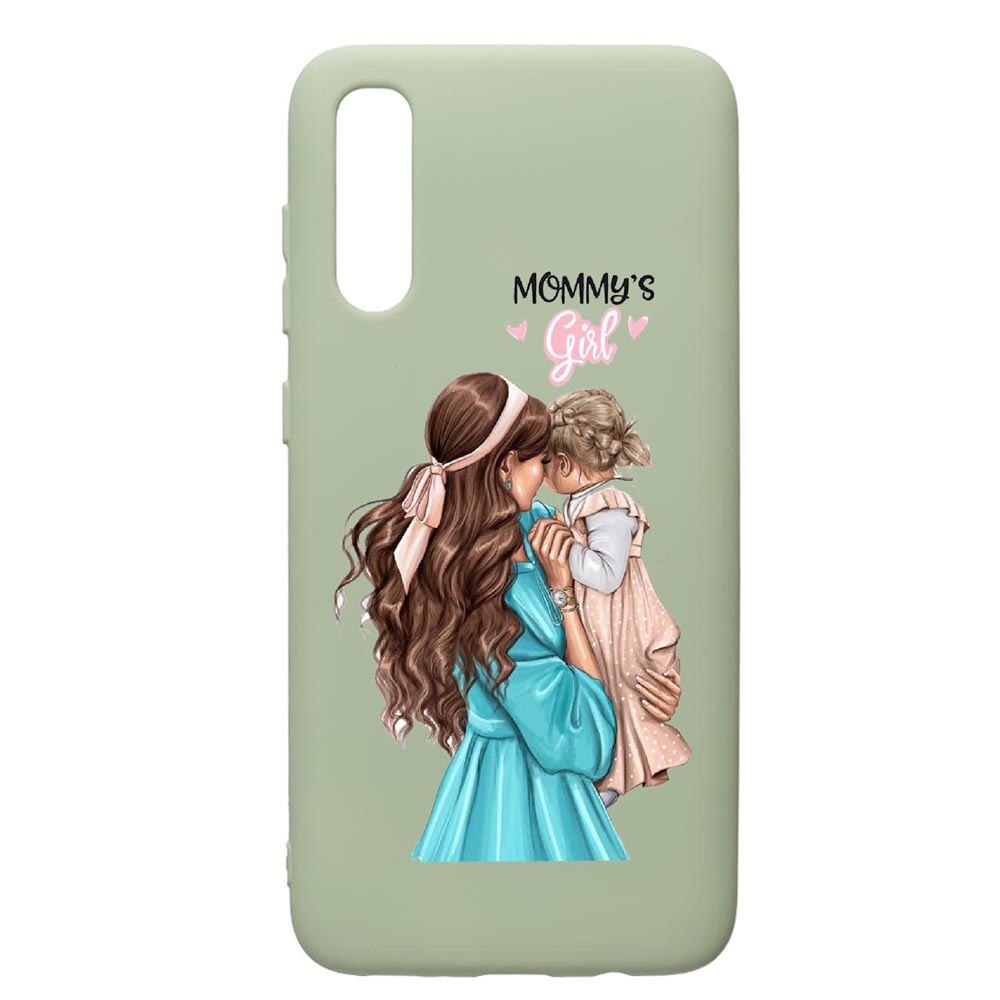 Husa de protectie Samsung Galaxy A70, Mommy's Girl, silicon, cu interiorul din material textil, protectie camera, Beryl, PGR555
