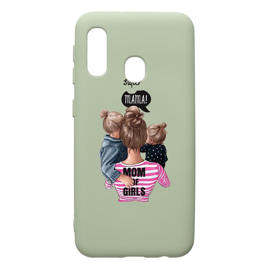 Husa de protectie Samsung Galaxy A40, Super Mama, silicon, cu interiorul din material textil, protectie camera, Beryl, PGR556