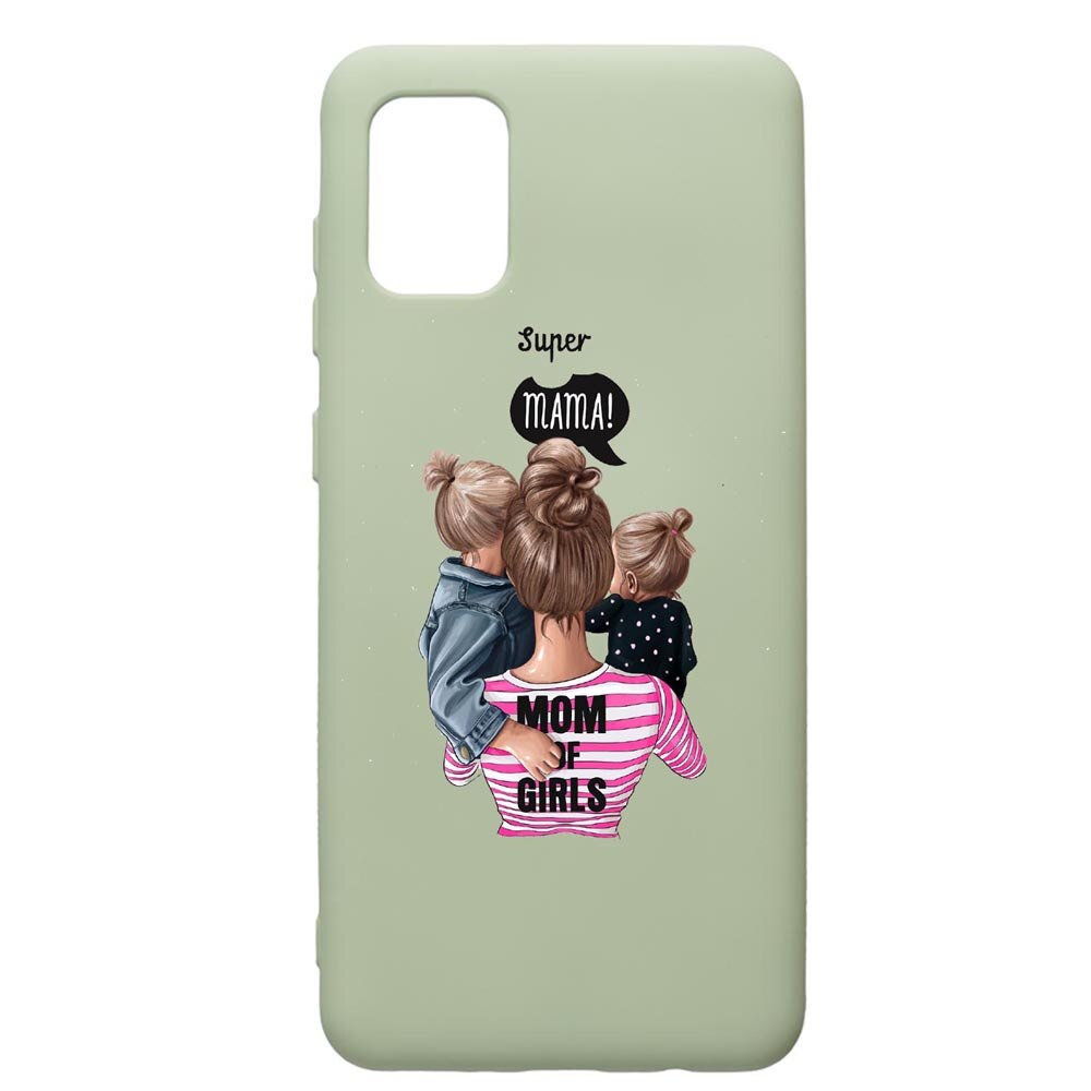 Husa de protectie Samsung Galaxy A41, Super Mama, silicon, cu interiorul din material textil, protectie camera, Beryl, PGR556