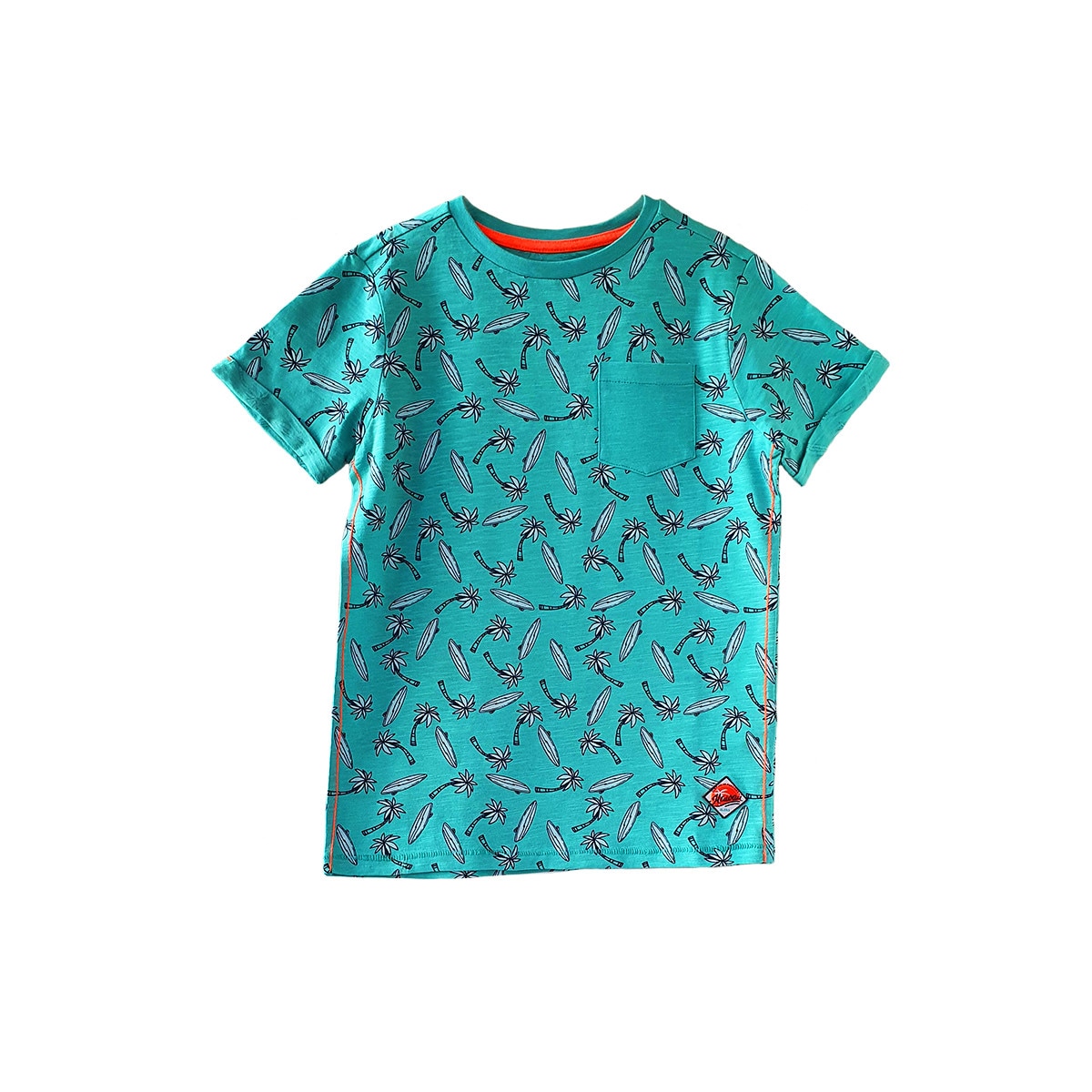 Tricou WE Be Awesome Today, cu imprimeu tropical, vernil, 8 ani