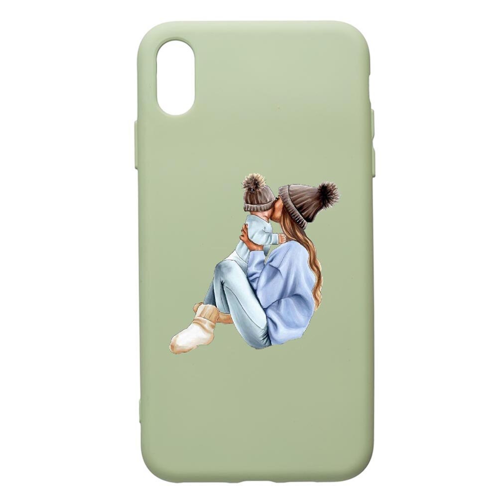Husa de protectie Huawei Y6 2019, Girl Mom, silicon, cu interiorul din material textil, protectie camera, Beryl, PGR562