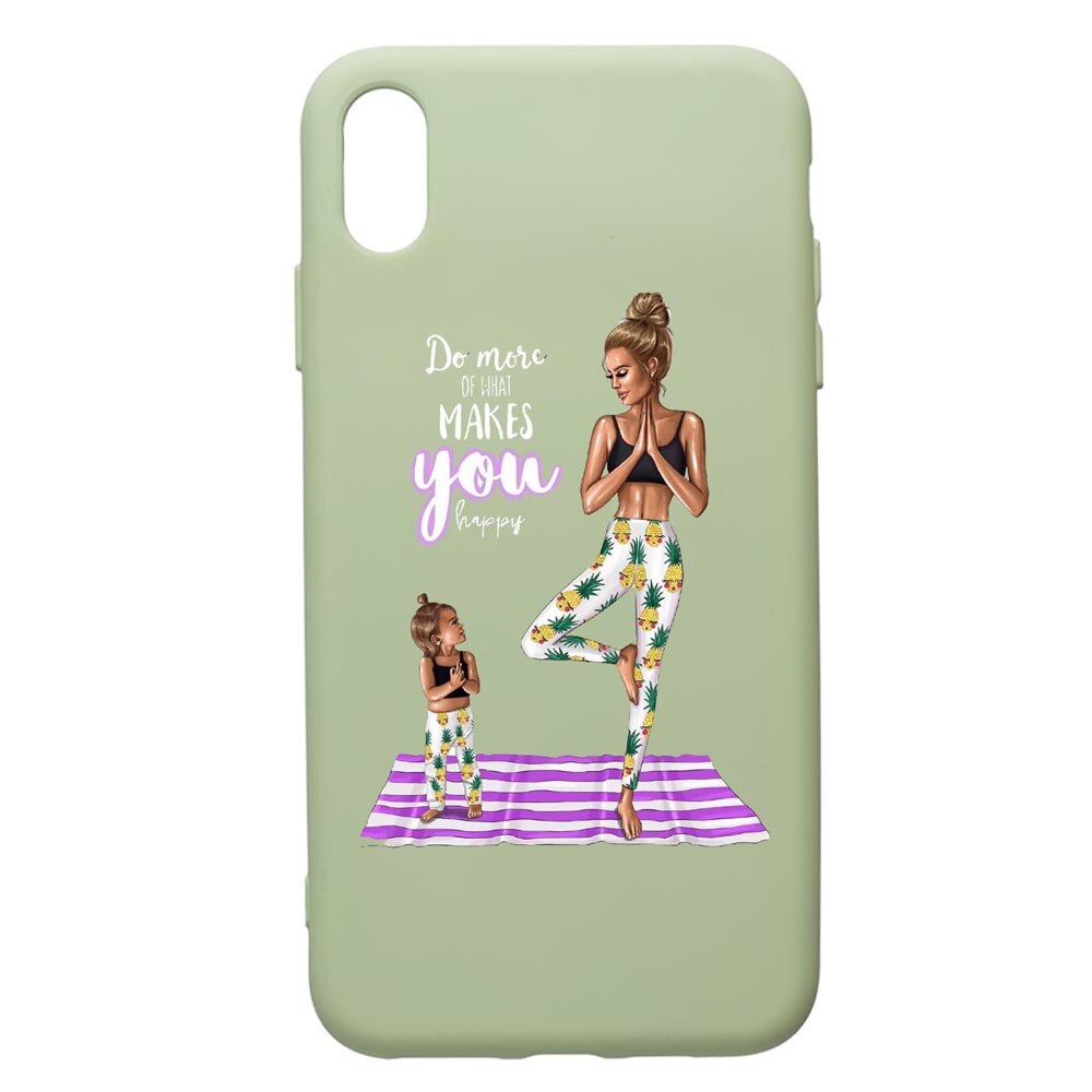 Husa de protectie Apple iPhone XS Max, Girl Mom, silicon, cu interiorul din material textil, protectie camera, Beryl, PGR560