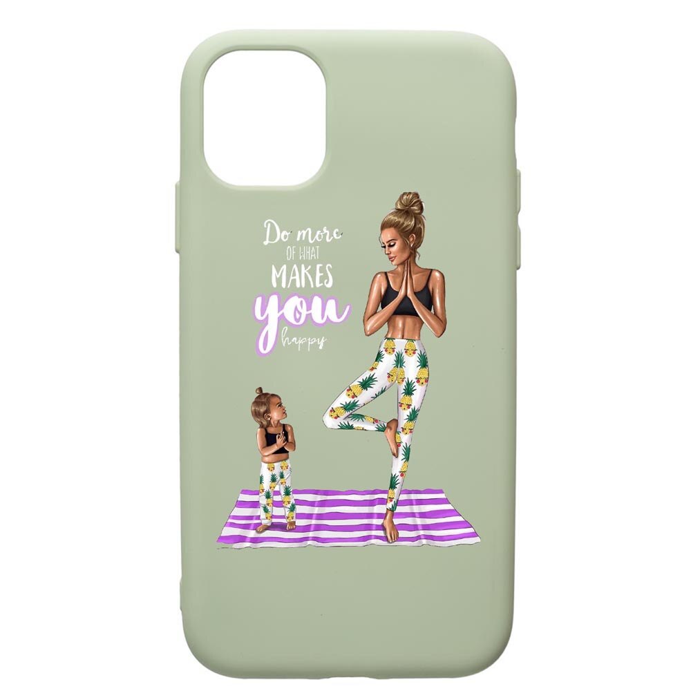 Husa de protectie Apple iPhone 12 Mini, Girl Mom, silicon, cu interiorul din material textil, protectie camera, Beryl, PGR560