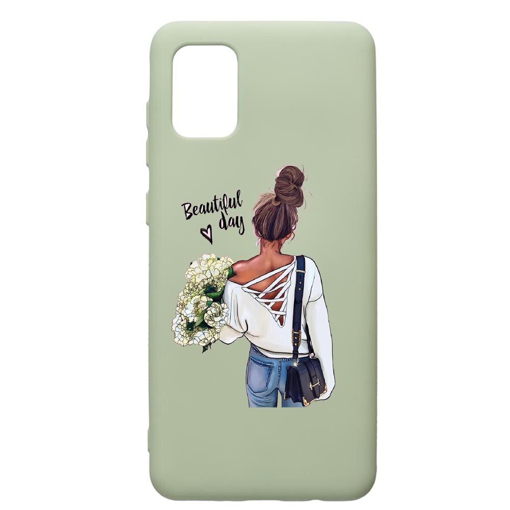 Husa de protectie Samsung Galaxy A71, Beautiful Day, silicon, cu interiorul din material textil, protectie camera, Beryl, PGR561