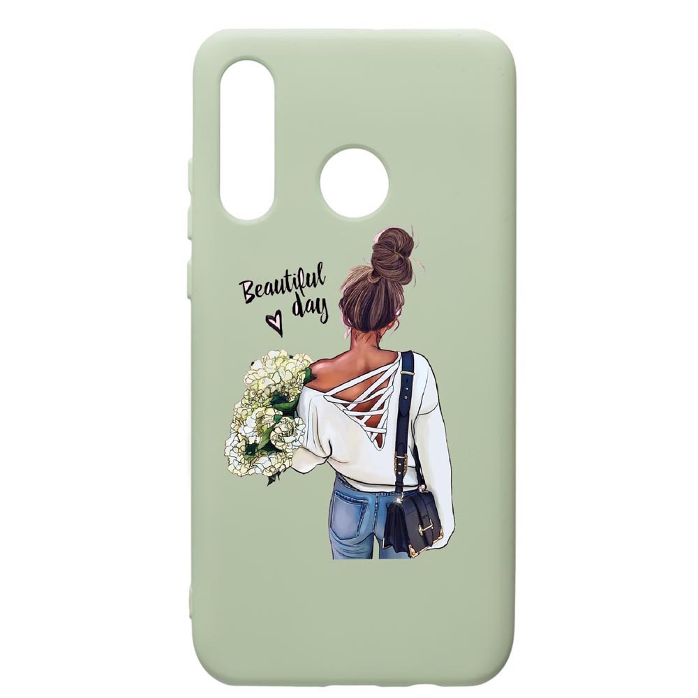 Husa de protectie Huawei P40 Lite E / Y7p, Beautiful Day, silicon, cu interiorul din material textil, protectie camera, Beryl, PGR561