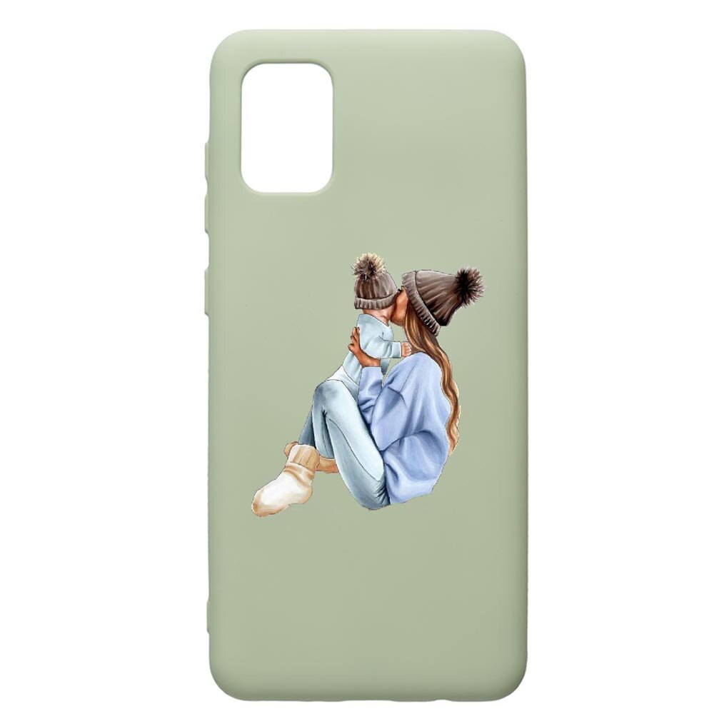 Husa de protectie Samsung Galaxy A71, Girl Mom, silicon, cu interiorul din material textil, protectie camera, Beryl, PGR562