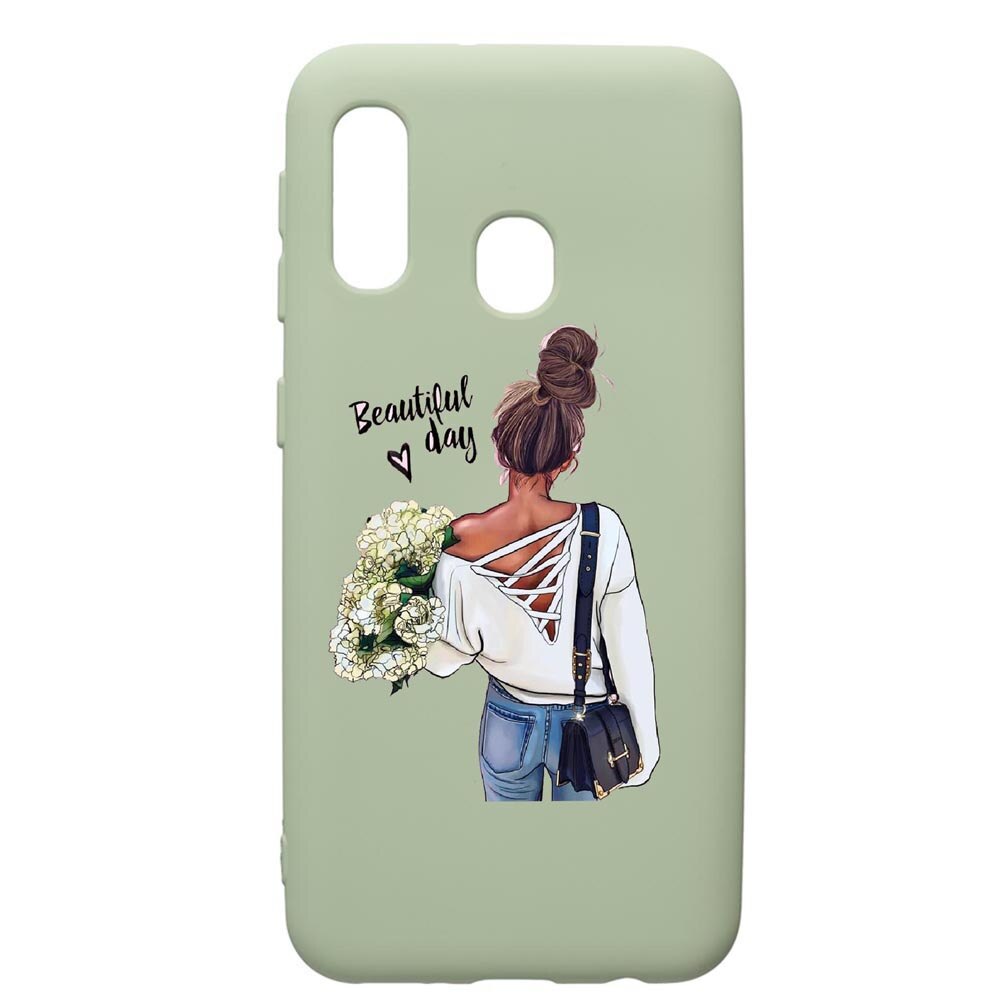 Husa de protectie Samsung Galaxy A40, Beautiful Day, silicon, cu interiorul din material textil, protectie camera, Beryl, PGR561