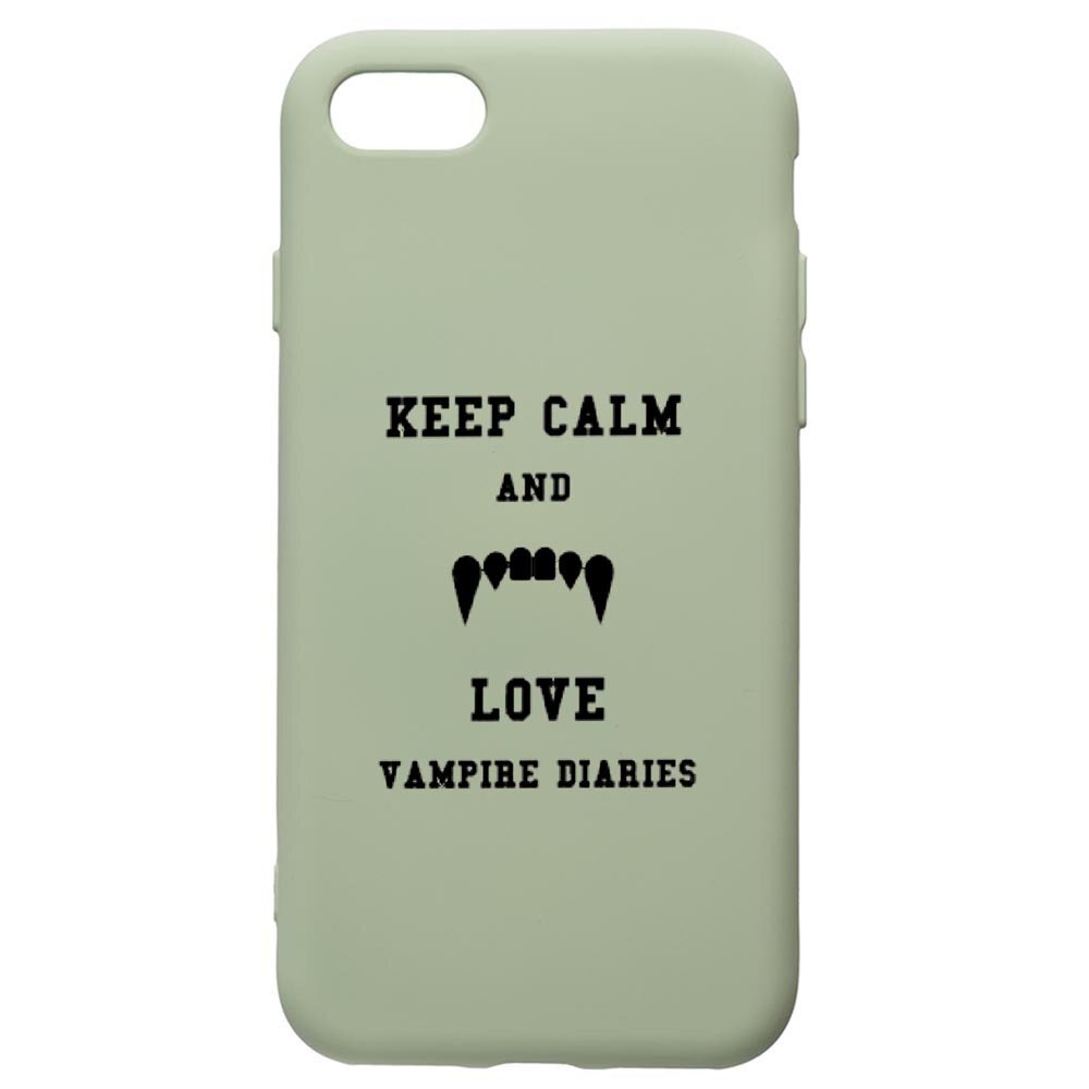Husa de protectie Apple iPhone SE 2 / iPhone 8 / iPhone 7, Vampire Diaries - Keep Calm, silicon, cu interiorul din material textil, protectie camera, Beryl, PGR581