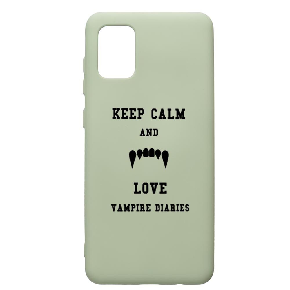 Husa de protectie Samsung Galaxy A31, Vampire Diaries - Keep Calm, silicon, cu interiorul din material textil, protectie camera, Beryl, PGR581