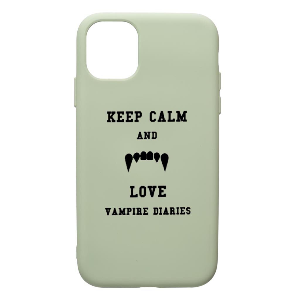 Husa de protectie Apple iPhone 12, Vampire Diaries - Keep Calm, silicon, cu interiorul din material textil, protectie camera, Beryl, PGR581