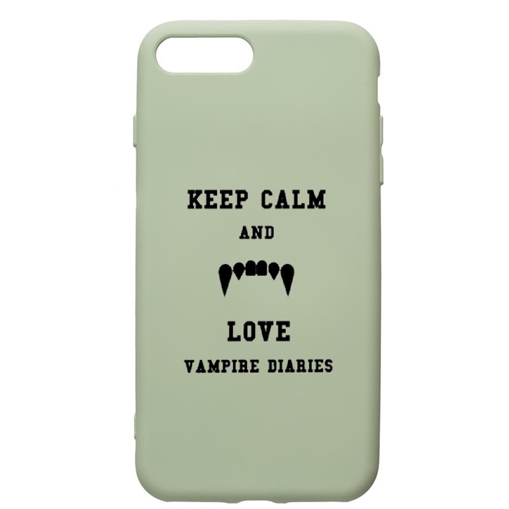Husa de protectie Apple iPhone 8 Plus / iPhone 7 Plus, Vampire Diaries - Keep Calm, silicon, cu interiorul din material textil, protectie camera, Beryl, PGR581