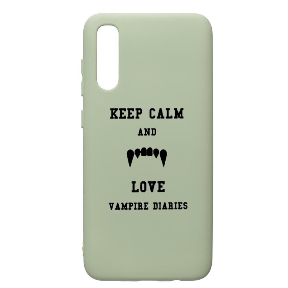 Husa de protectie Samsung Galaxy A70, Vampire Diaries - Keep Calm, silicon, cu interiorul din material textil, protectie camera, Beryl, PGR581