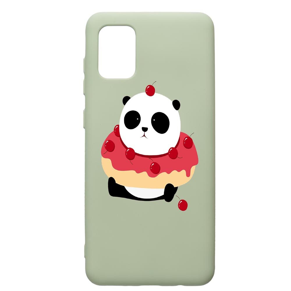 Husa de protectie Samsung Galaxy A71, Sweet Panda, silicon, cu interiorul din material textil, protectie camera, Beryl, PGR585