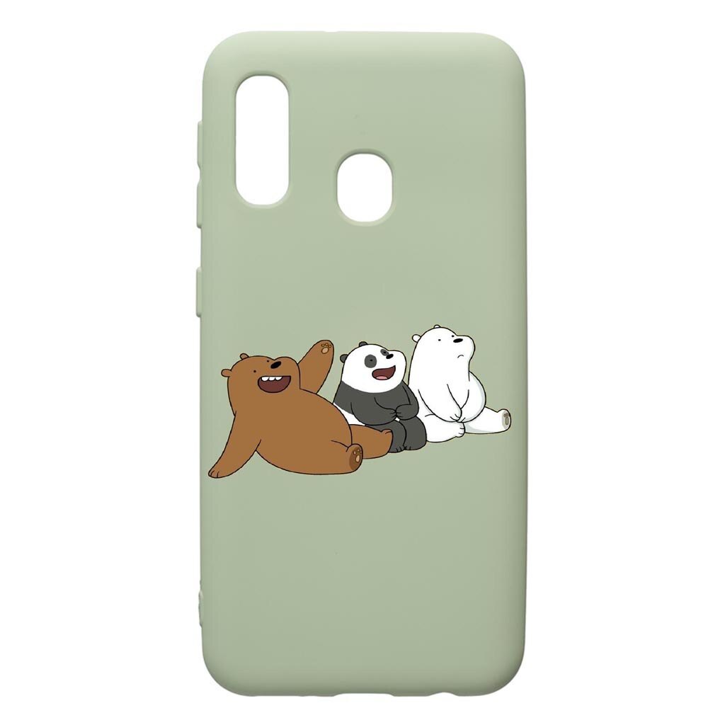 Husa de protectie Samsung Galaxy A20e, Keep Calm - Bears, silicon, cu interiorul din material textil, protectie camera, Beryl, PGR587