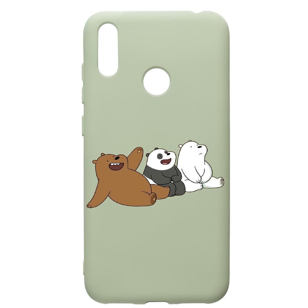 Husa de protectie Huawei Y7 2019, Keep Calm - Bears, silicon, cu interiorul din material textil, protectie camera, Beryl, PGR587