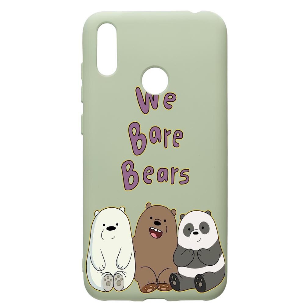 Husa de protectie Huawei Y7 2019, We Bare Bears, silicon, cu interiorul din material textil, protectie camera, Beryl, PGR588