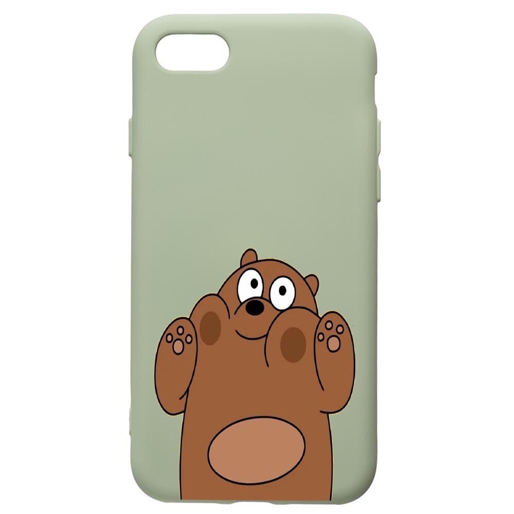 Husa de protectie Apple iPhone SE 2 / iPhone 8 / iPhone 7, Bears, silicon, cu interiorul din material textil, protectie camera, Beryl, PGR589