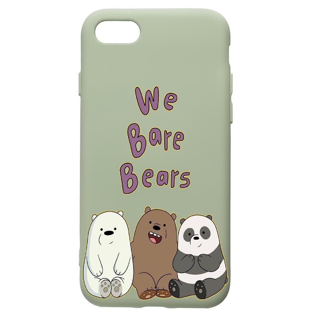 Husa de protectie Apple iPhone SE 2 / iPhone 8 / iPhone 7, We Bare Bears, silicon, cu interiorul din material textil, protectie camera, Beryl, PGR588