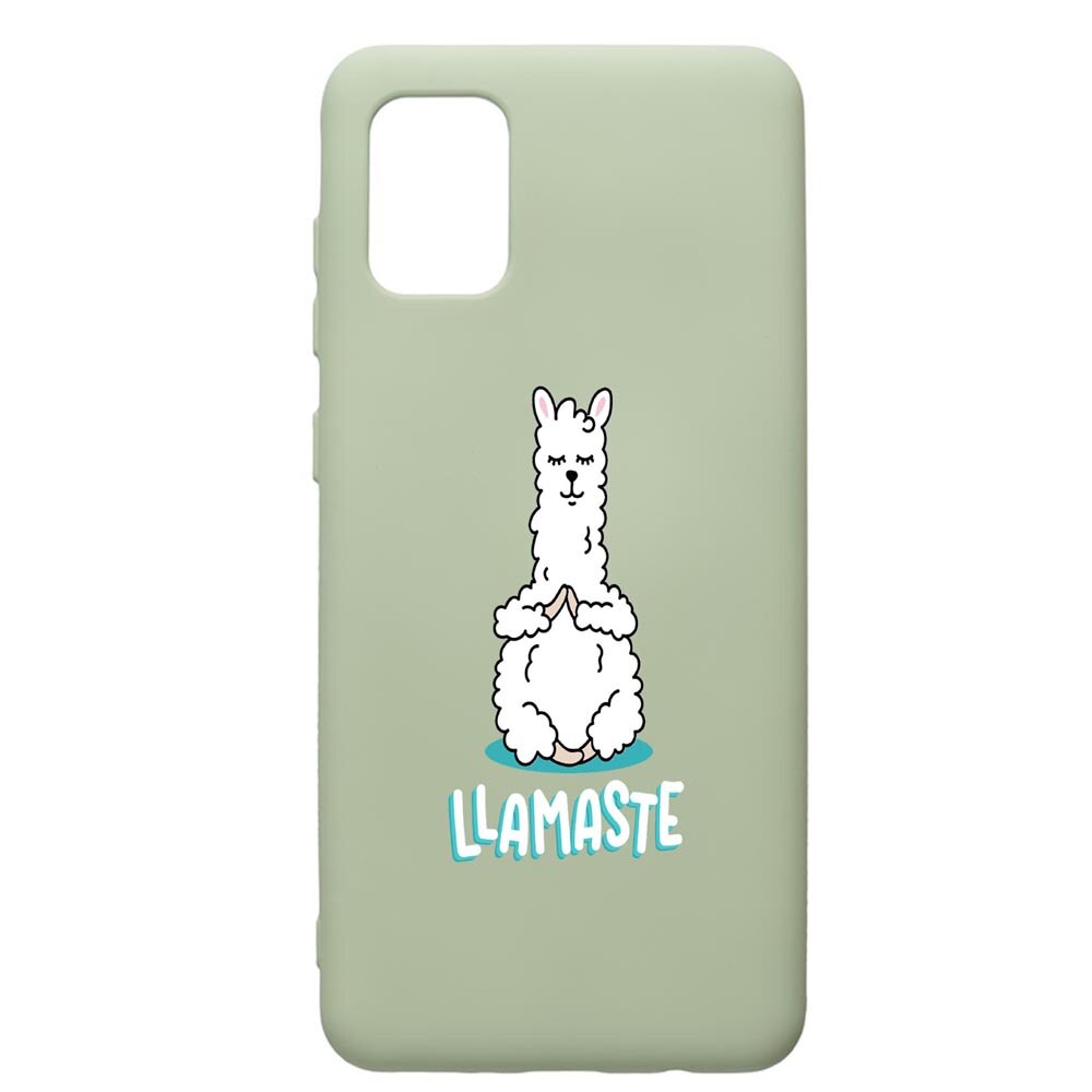 Husa de protectie Samsung Galaxy A71, Llamaste, silicon, cu interiorul din material textil, protectie camera, Beryl, PGR590