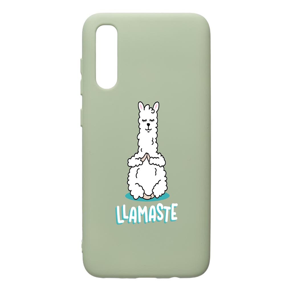 Husa de protectie Samsung Galaxy A70, Llamaste, silicon, cu interiorul din material textil, protectie camera, Beryl, PGR590