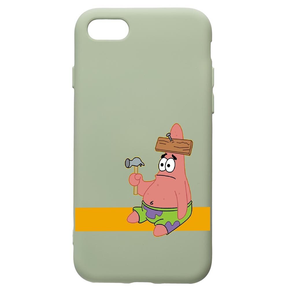Husa de protectie Apple iPhone SE 2 / iPhone 8 / iPhone 7, Spongebob Patrick Star, silicon, cu interiorul din material textil, protectie camera, Beryl, PGR595