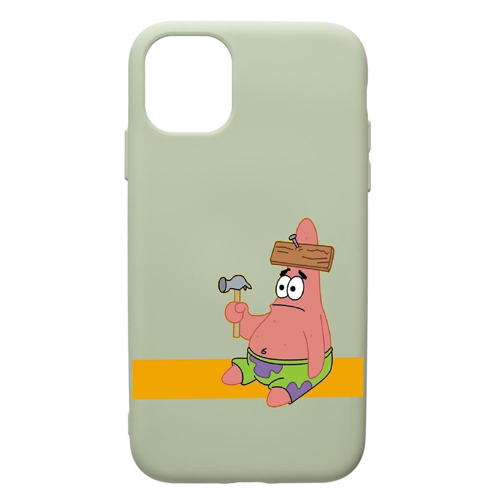 Husa de protectie Apple iPhone 12 Mini, Spongebob Patrick Star, silicon, cu interiorul din material textil, protectie camera, Beryl, PGR595