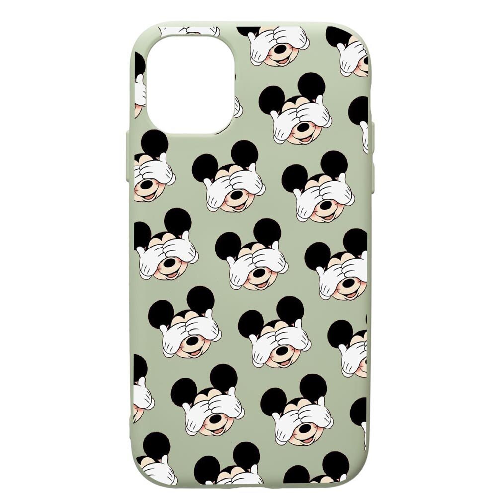 Husa de protectie Apple iPhone 12 Pro, Mini Mouse, silicon, cu interiorul din material textil, protectie camera, Beryl, PGR603