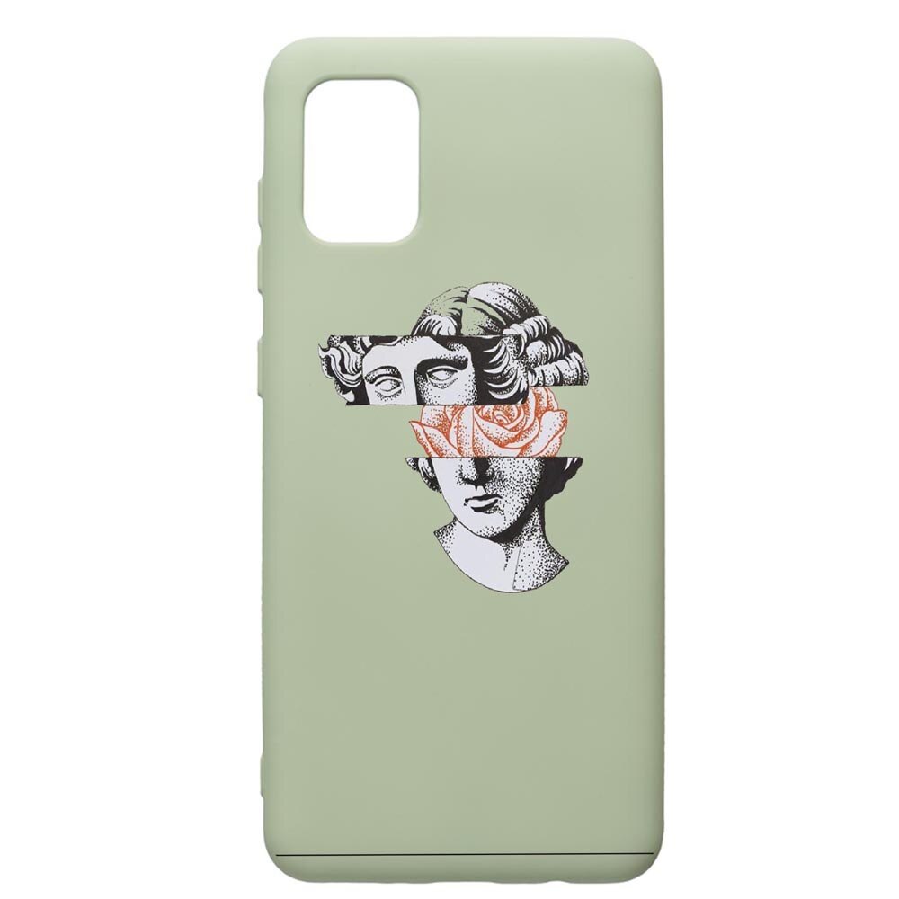 Husa de protectie Samsung Galaxy A71, Statue Rose, silicon, cu interiorul din material textil, protectie camera, Beryl, PGR604