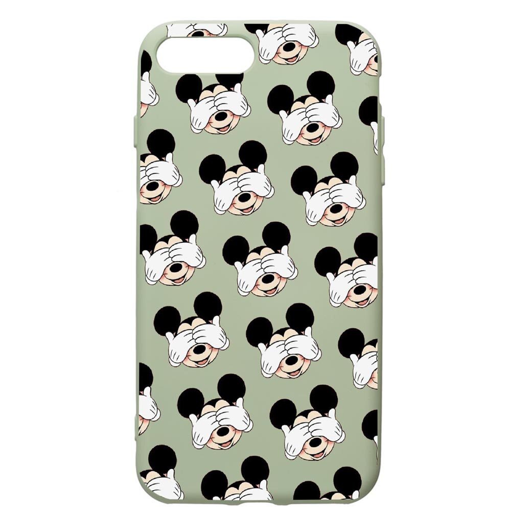 Husa de protectie Apple iPhone 8 Plus / iPhone 7 Plus, Mini Mouse, silicon, cu interiorul din material textil, protectie camera, Beryl, PGR603