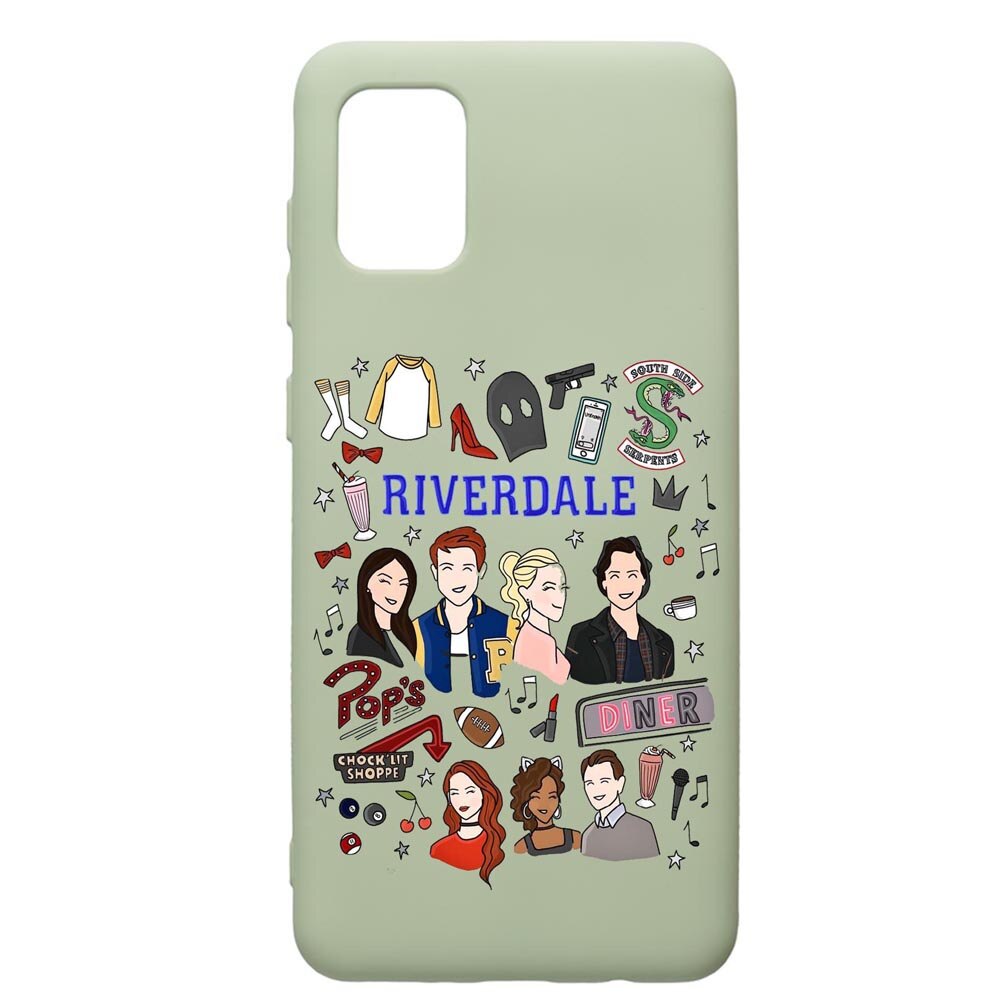 Husa de protectie Samsung Galaxy A71, Riverdale, silicon, cu interiorul din material textil, protectie camera, Beryl, PGR607